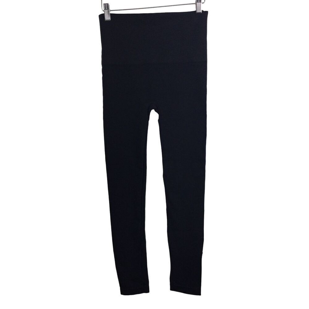 Spanx Women Shapewear Seamless Pull On Leggings Zip Ankle Pants Black Size Large